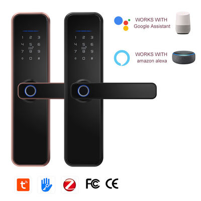 Alüminyum Alaşım Kilitleme Karşıtı Biometrik Parmak izi Anahtarsız Tuya Akıllı Kapı Kilit Elektronik Dijital Akıllı Kapı Kilit