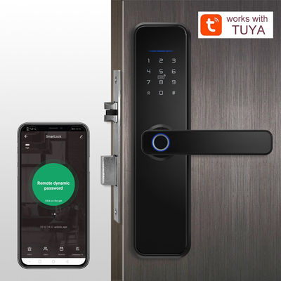 Alüminyum Alaşım Kilitleme Karşıtı Biometrik Parmak izi Anahtarsız Tuya Akıllı Kapı Kilit Elektronik Dijital Akıllı Kapı Kilit